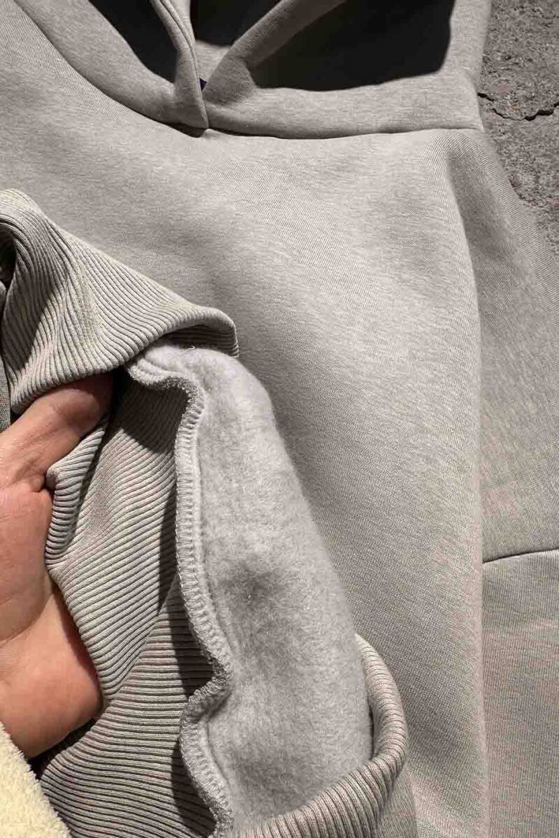 Jesus Taş Rengi Oversize Boxy Fit Hoodie - 6