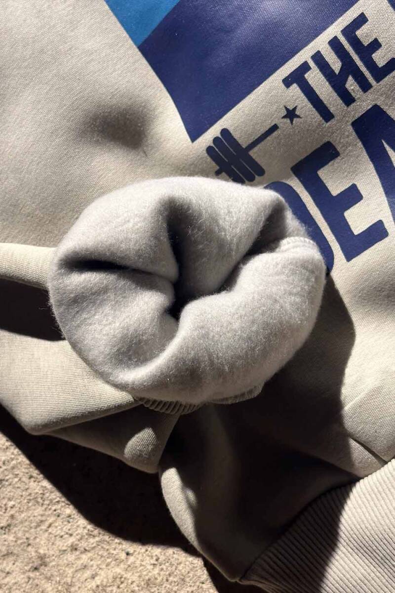 Jesus Taş Rengi Oversize Boxy Fit Hoodie - 3