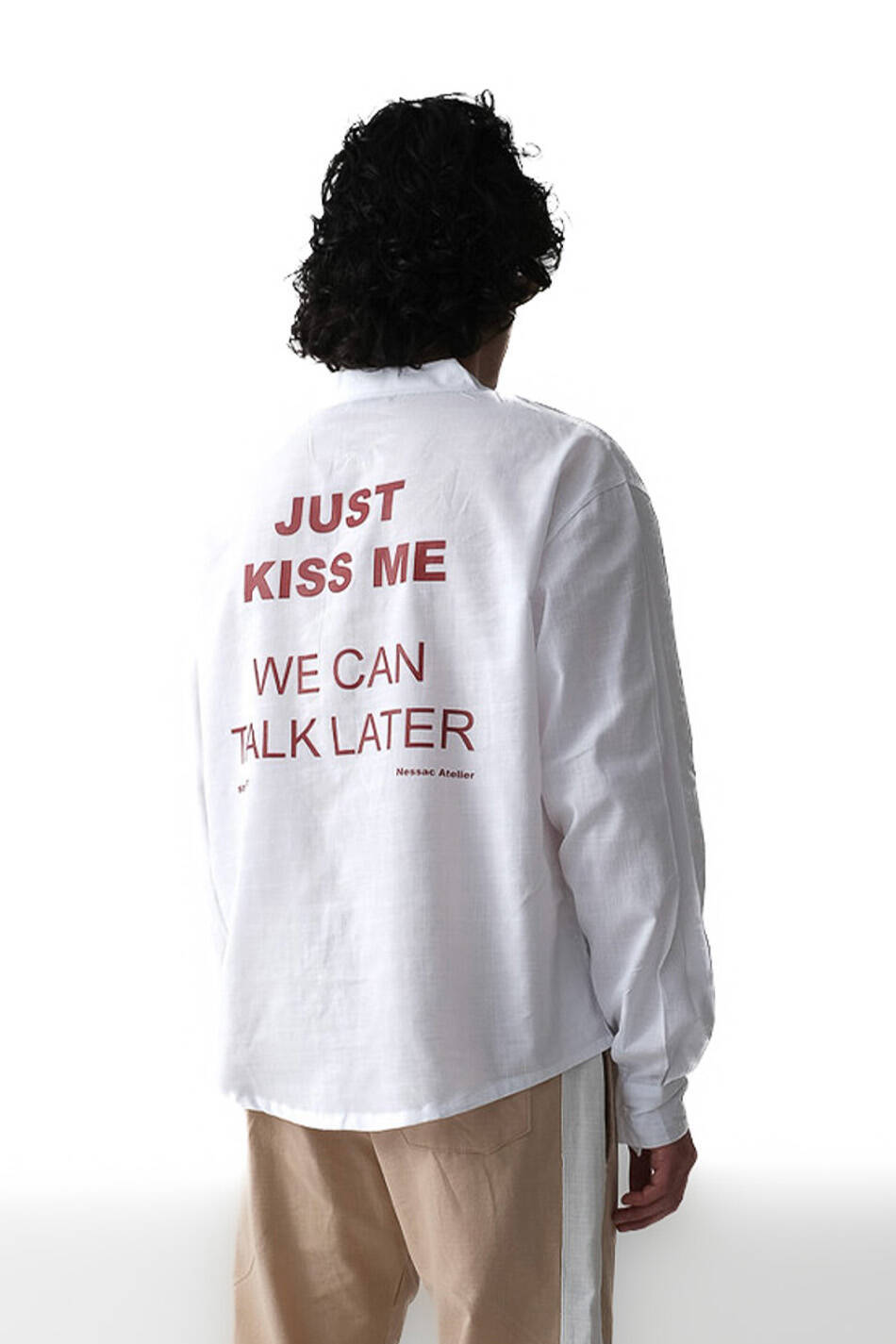 Just Kiss Me Beyaz Oversize %100 Pamuk İnce Gömlek - SOLDOUT