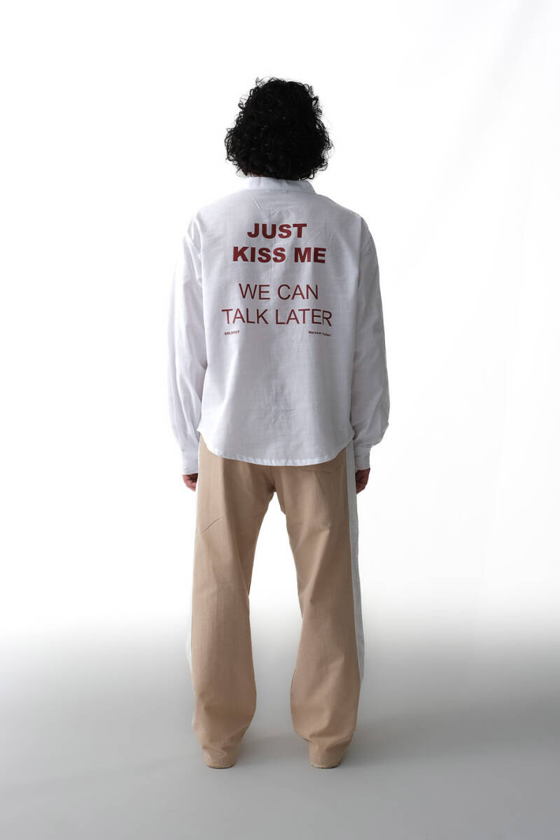Just Kiss Me Beyaz Oversize %100 Pamuk İnce Gömlek - 2