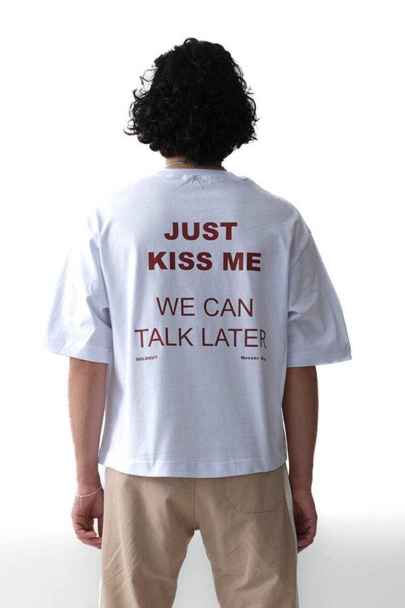 Just Kiss Me Boxy Fit Crop Tişört - SOLDOUT