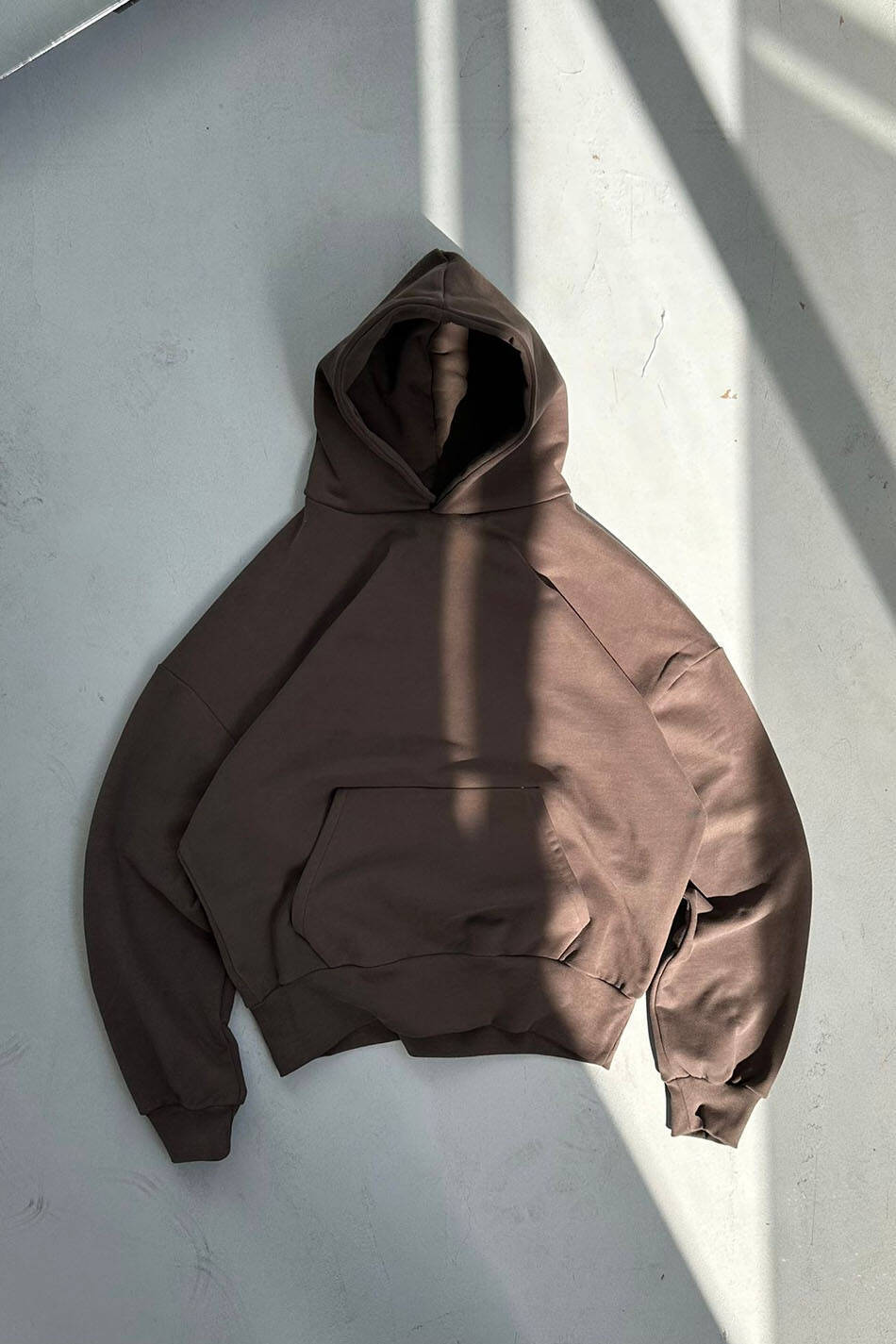 Kahve 500 GSM Fabric Washed Boxy Fit Hoodie - SOLDOUT