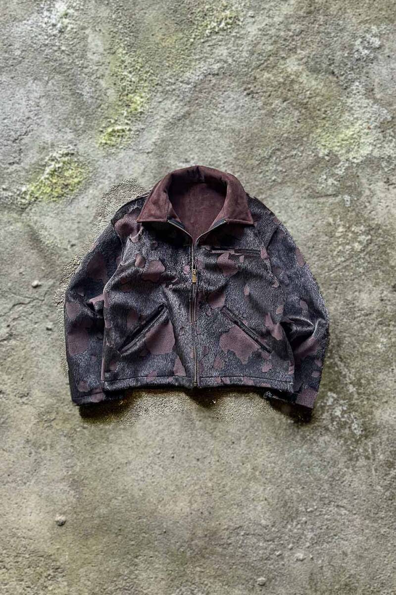 Kahverengi Dokulu Boxy Fit Ceket - SOLDOUT