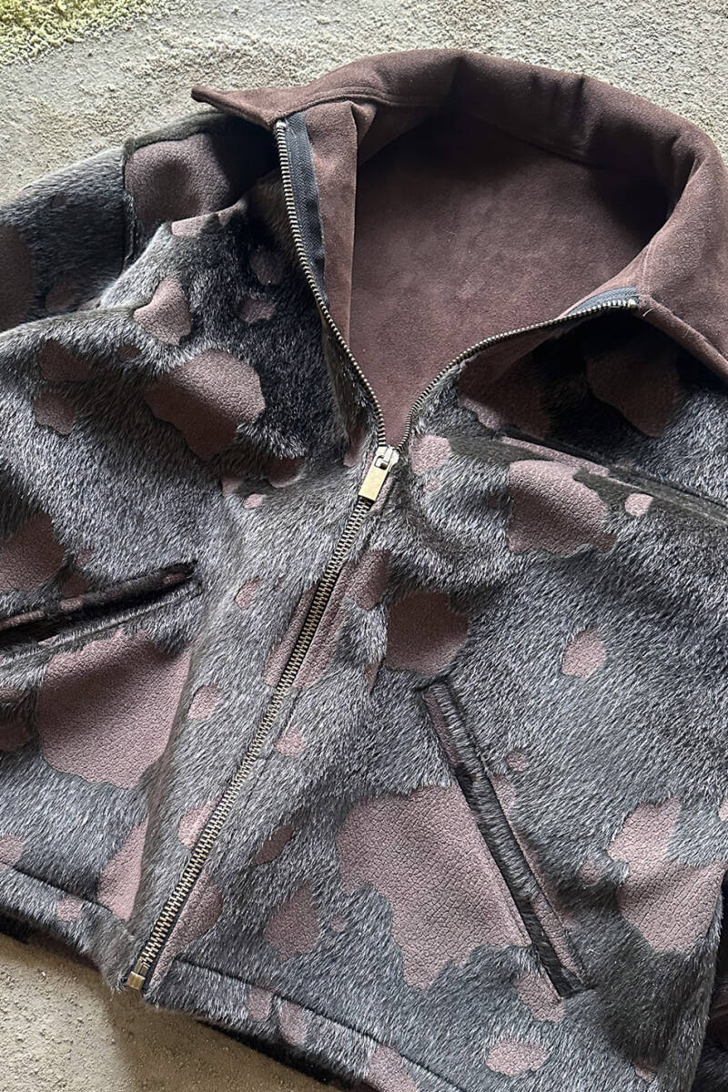 Kahverengi Dokulu Boxy Fit Ceket - SOLDOUT (1)