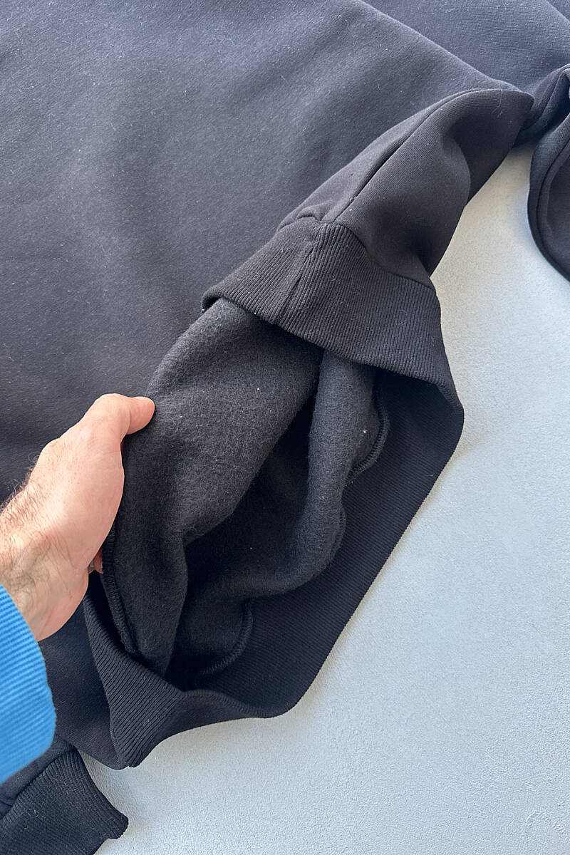 Siyah Oversize Boxy Fit Sweatshirt - 3