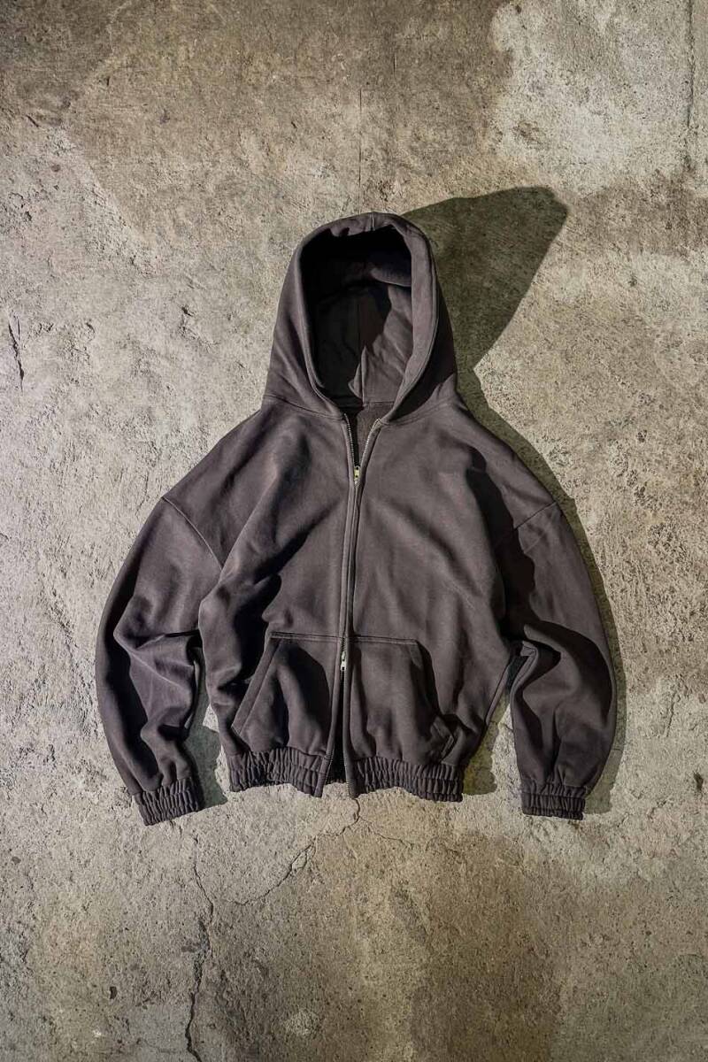 Kahverengi Heavyweight Oversize Boxy Fit Zip Hoodie - SOLDOUT