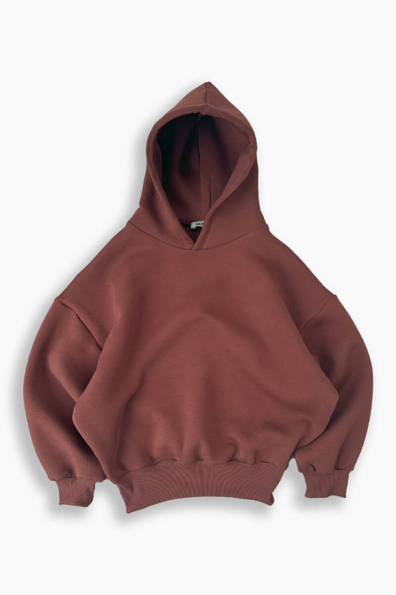 Kahverengi Extra Oversize Boxy Fit Hoodie - SOLDOUT