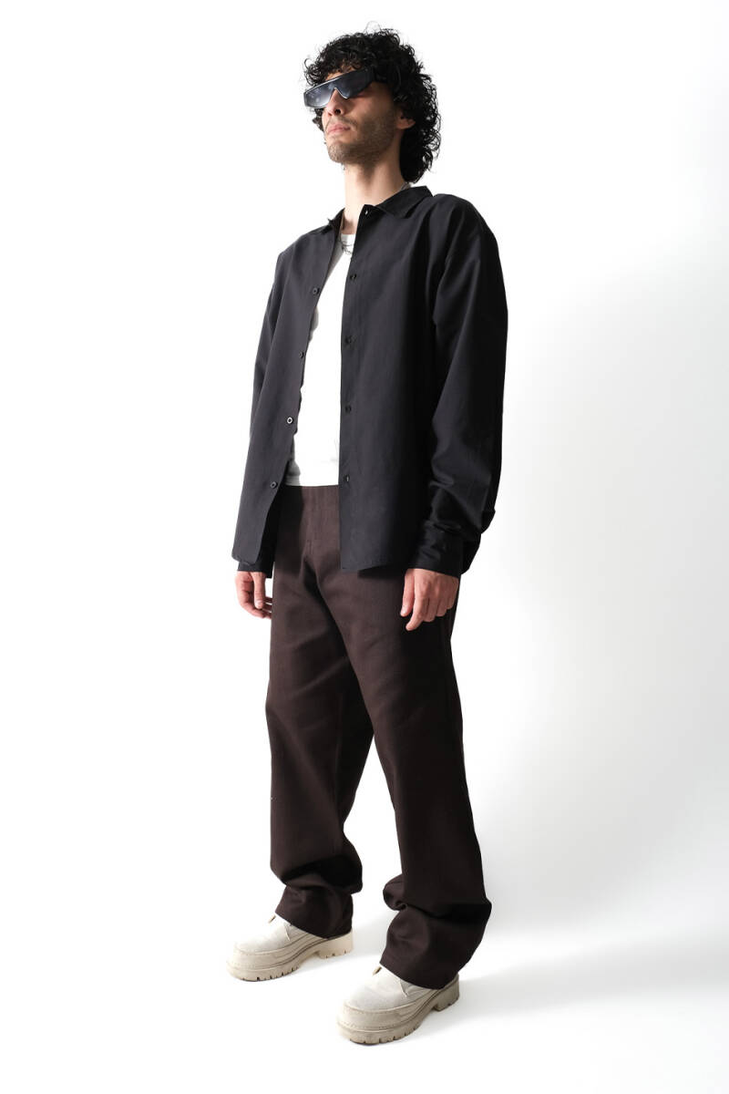 Kahverengi Yüksek Bel Baggy Pantolon - 3