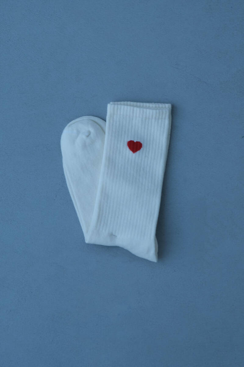 Kalp Detaylı Uzun Çorap - SOLDOUT