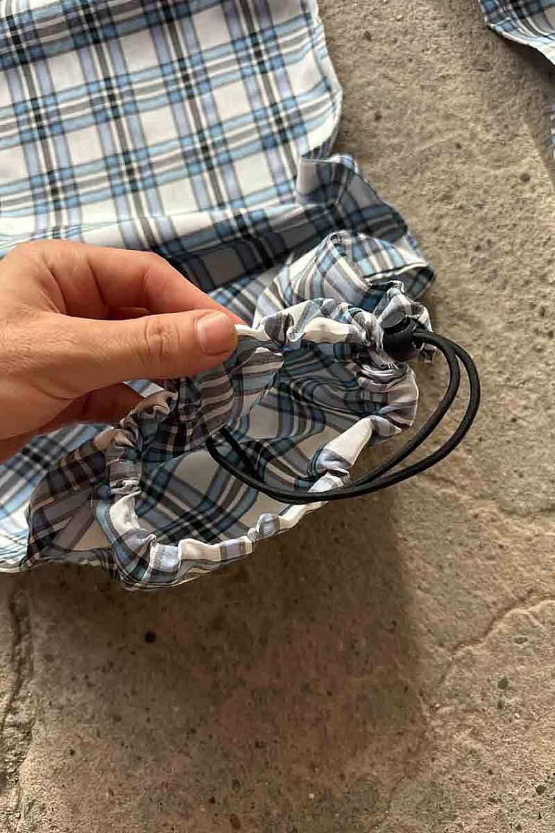 Bebek Mavisi Kare Desenli Eşofman - SOLDOUT (1)