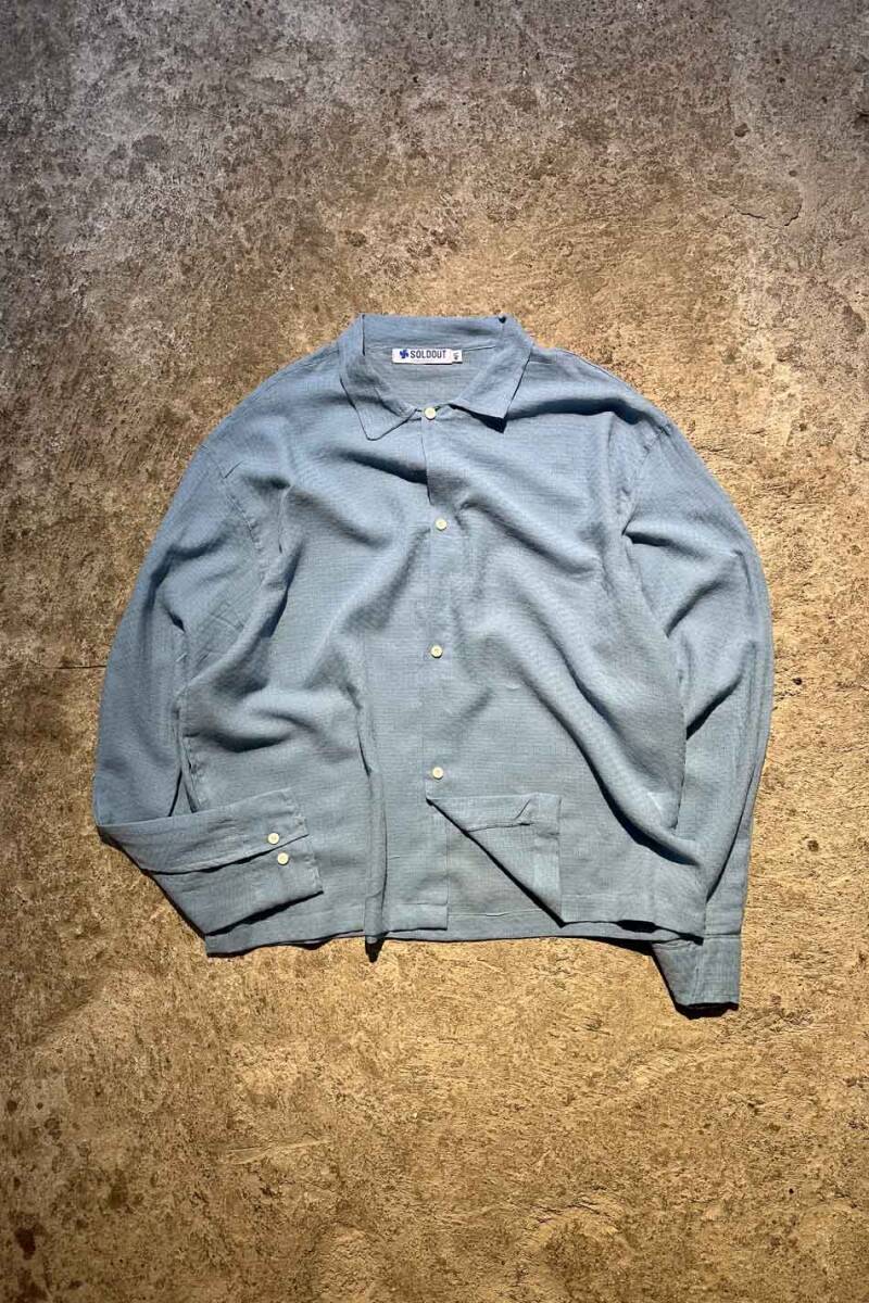 Kare Dokulu Mavi Oversize Gömlek - 4