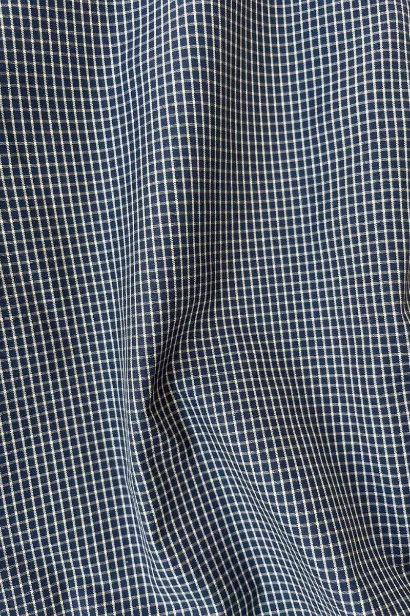Kareli Lacivert Oversize Gömlek - 4