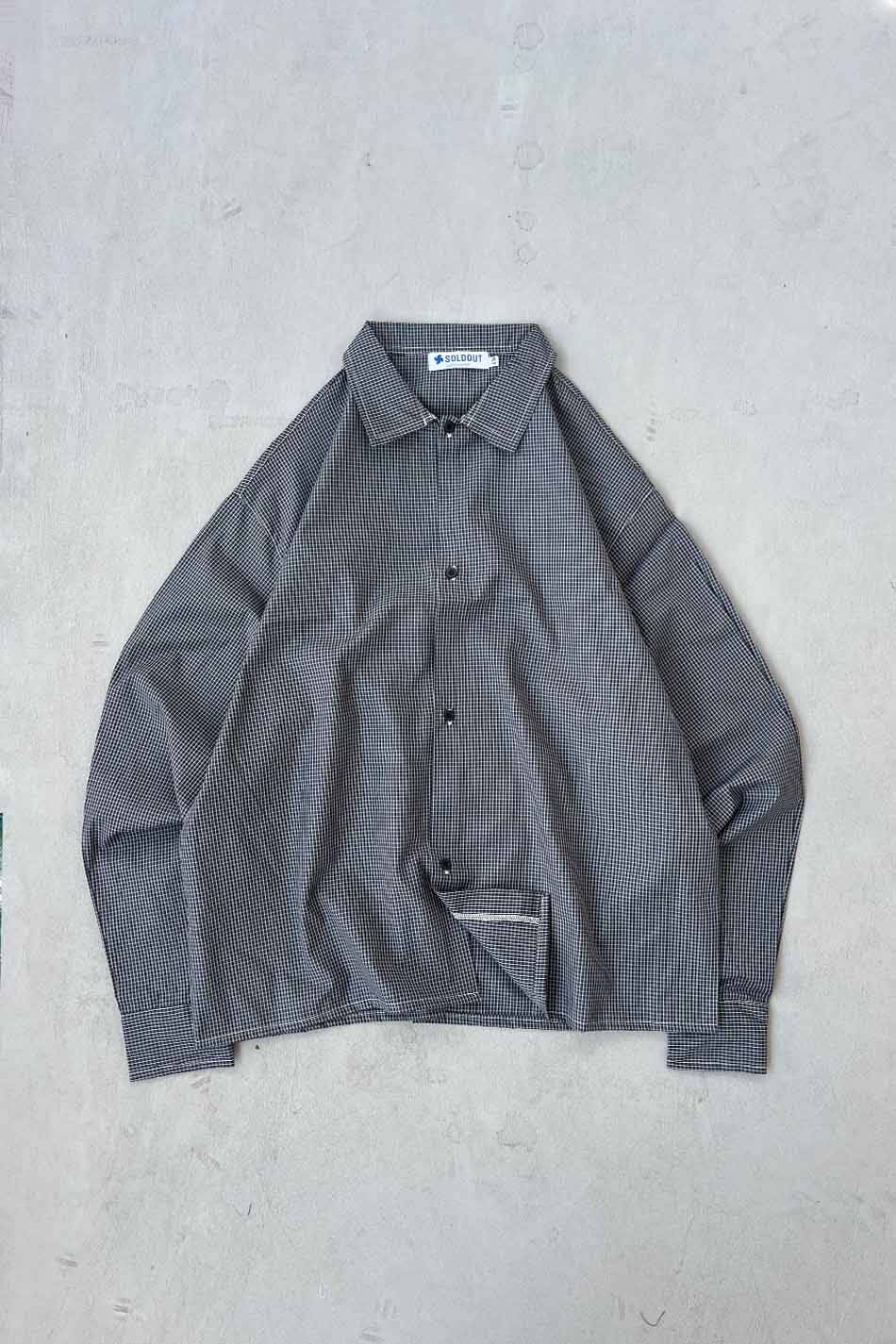 Kareli Lacivert Oversize Gömlek - SOLDOUT