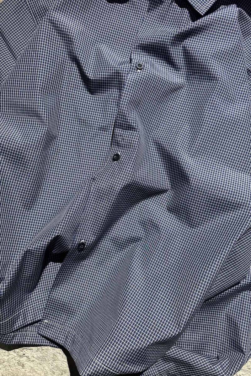 Kareli Lacivert Oversize Gömlek - 3