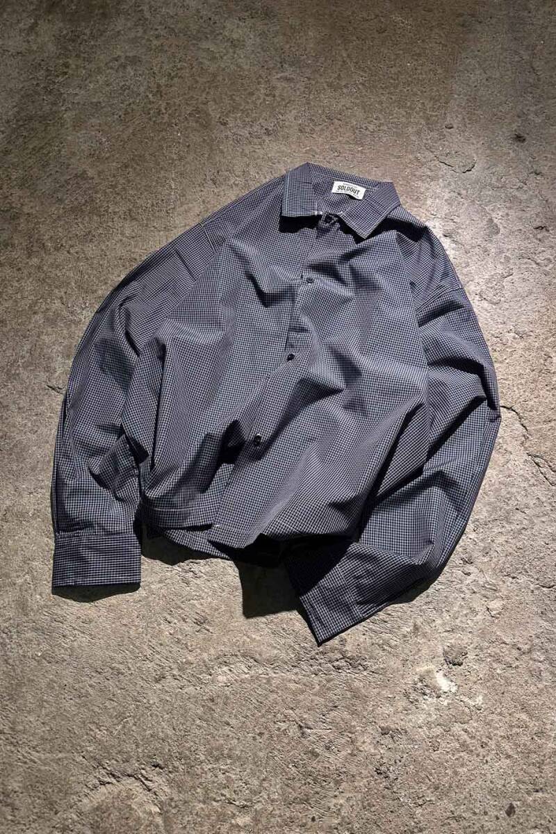 Kareli Lacivert Oversize Gömlek - SOLDOUT (1)