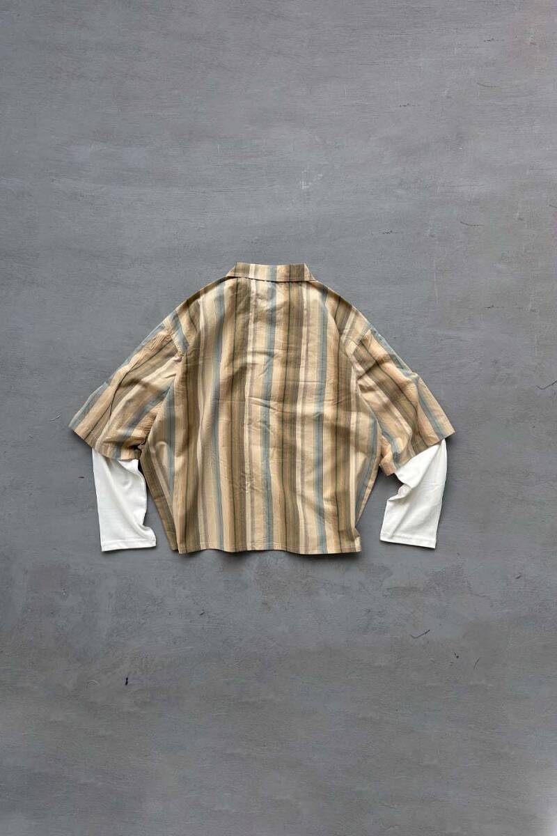Karışık Renkli Boxy Fit Layered Gömlek - 3