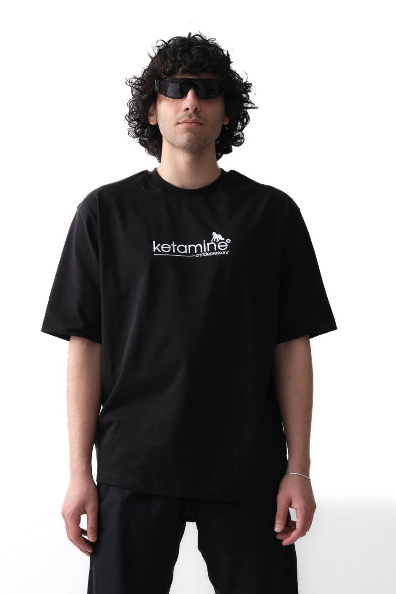 Ketamine Siyah Oversize Tişört - 1