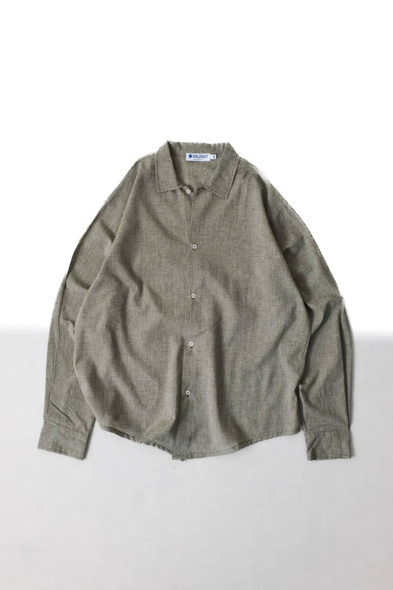 Kırçıl Yeşil Keten Essential Oversize Gömlek - 7