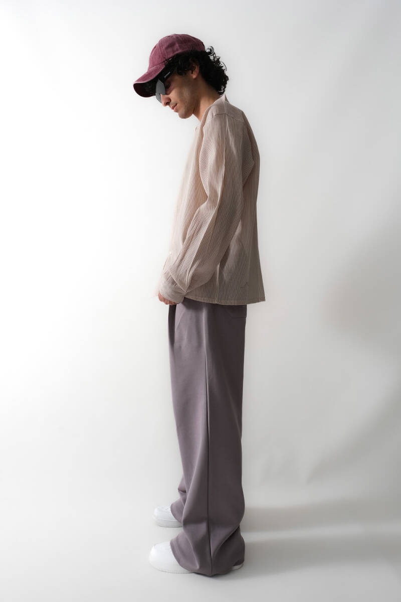 Kırmızı Çizgili Oversize Gömlek - 4