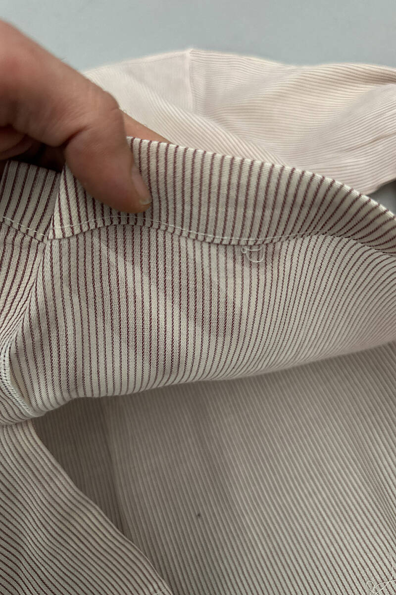 Kırmızı Çizgili Oversize Gömlek - 7