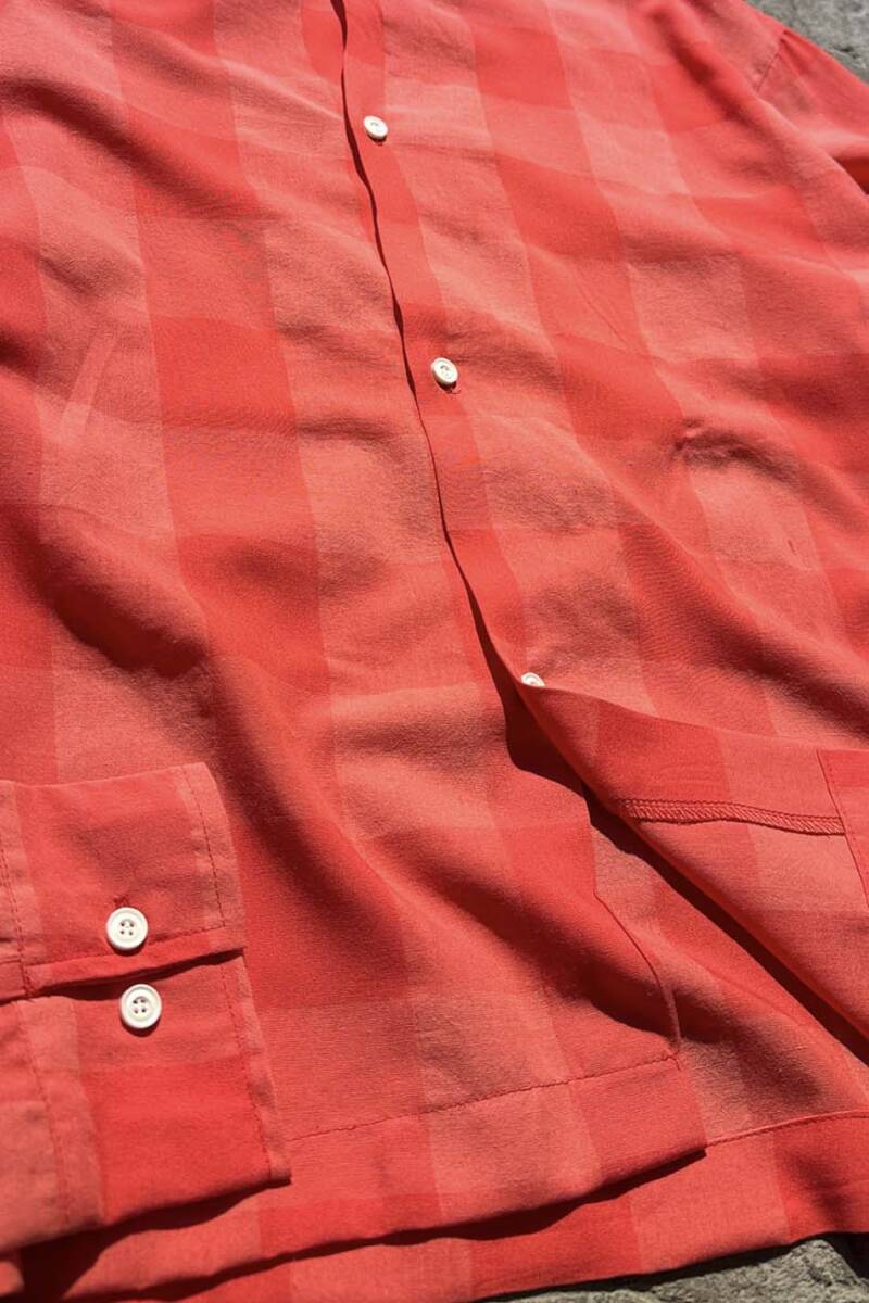 Kırmızı Kare Desenli Oversize Gömlek - 10