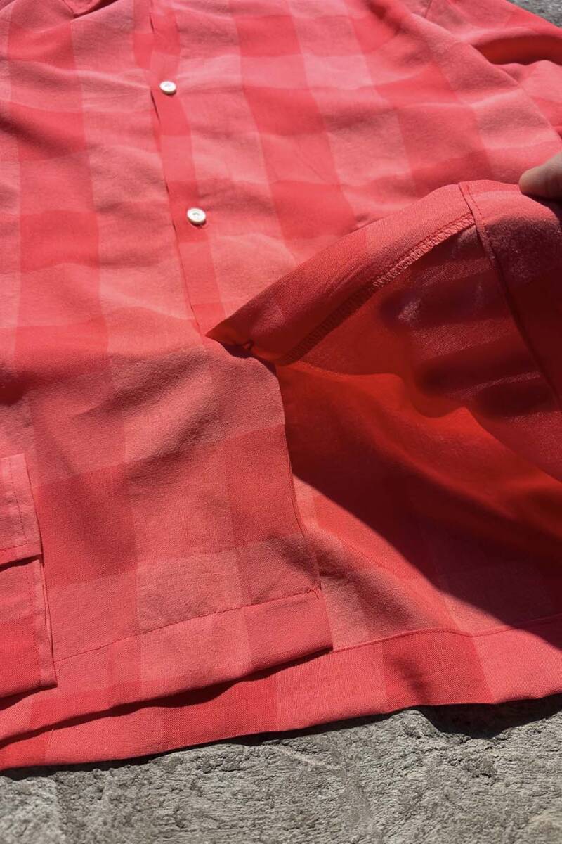 Kırmızı Kare Desenli Oversize Gömlek - 11