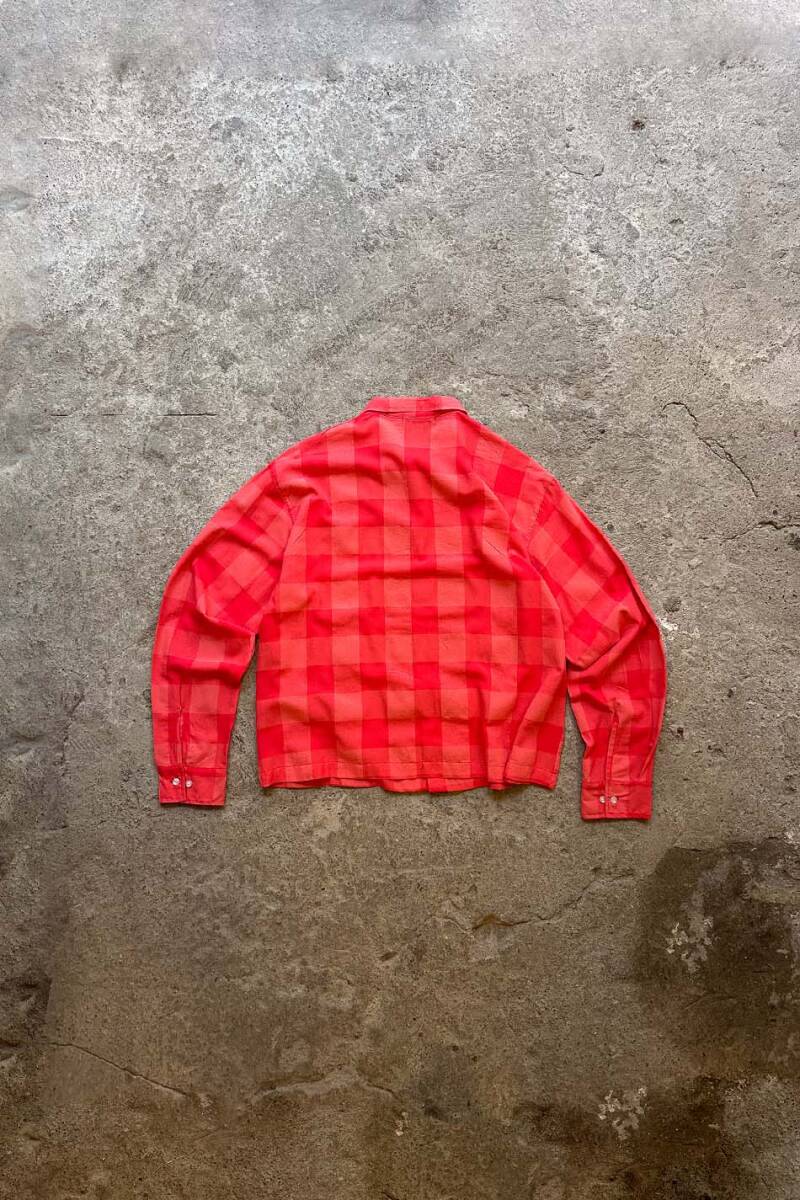 Kırmızı Kare Desenli Oversize Gömlek - 9