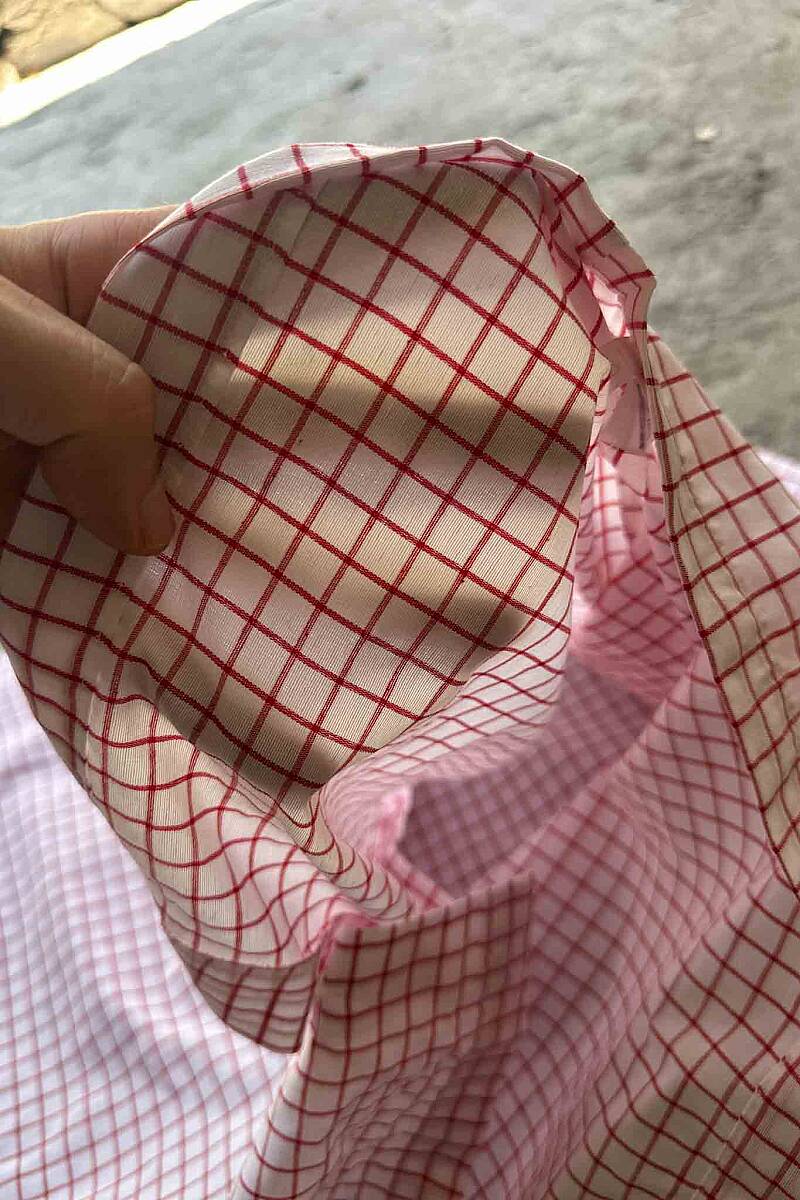 Kırmızı Kareli Boxy Fit Crop Gömlek - 3
