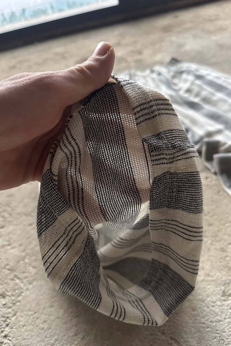 Kontrast Çizgili Dokulu Pantolon - SOLDOUT (1)