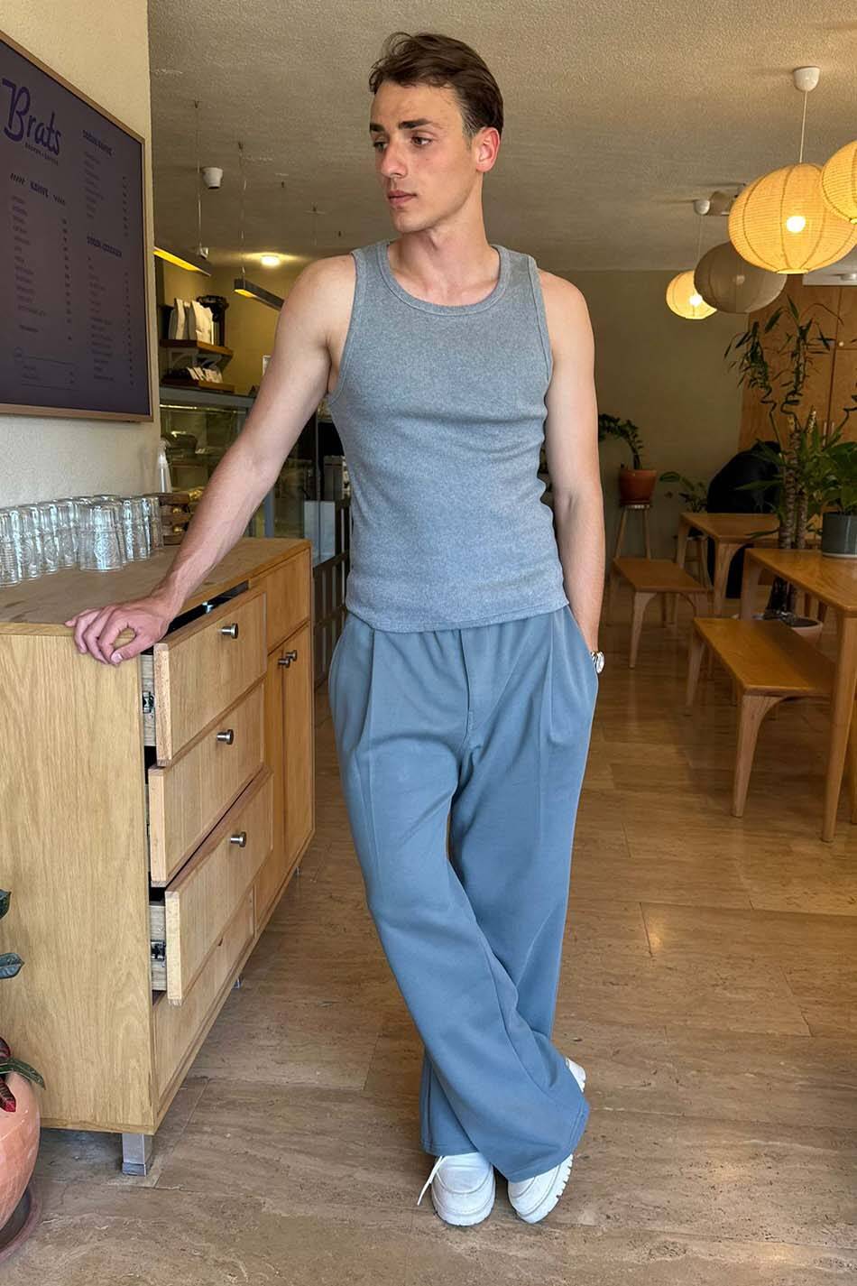 Koyu Gri İnce Askılı Atlet - SOLDOUT