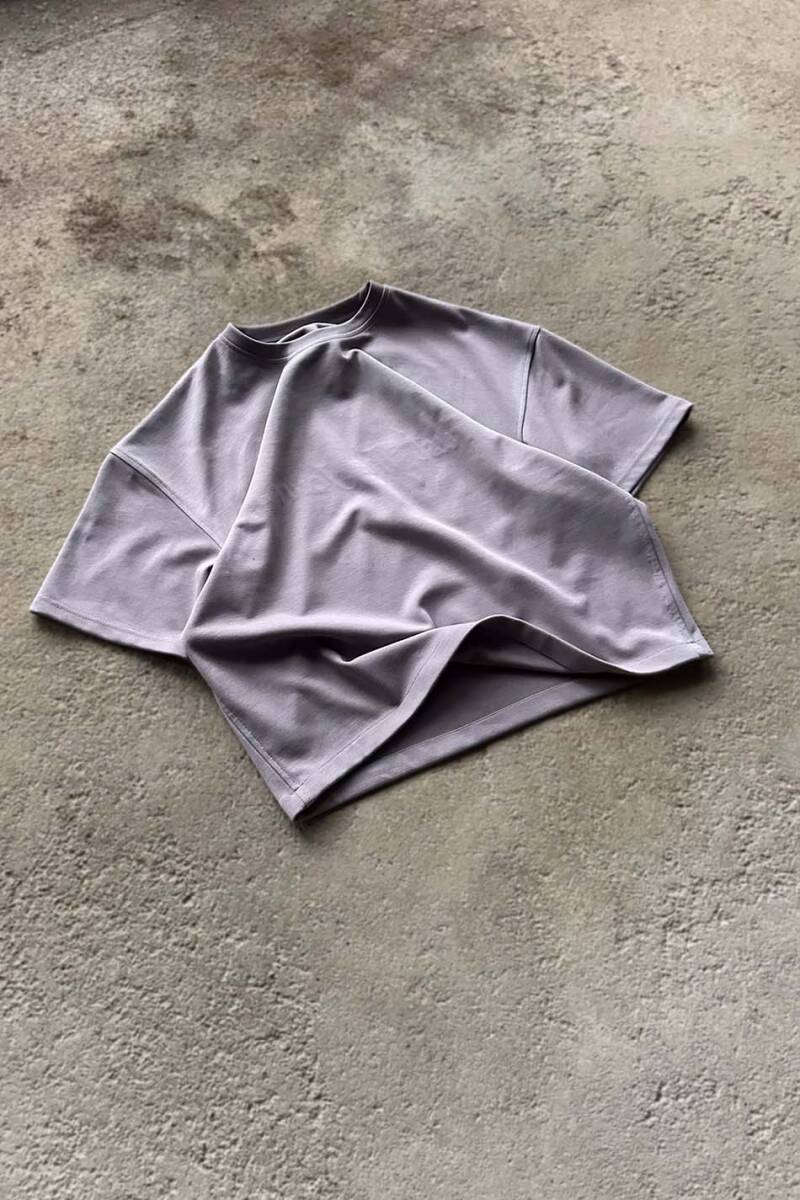 Kül Grisi Double Face Boxy Fit Tişört - SOLDOUT (1)