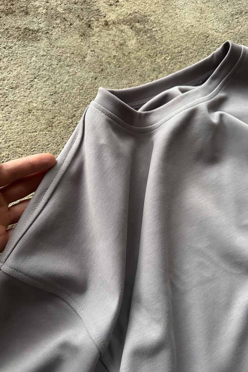 Kül Grisi Double Face Boxy Fit Tişört - SOLDOUT (1)
