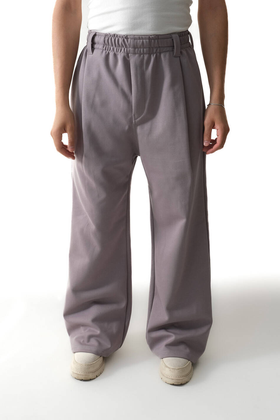 Kül Grisi Pileli Essential Double Face Pantolon - SOLDOUT