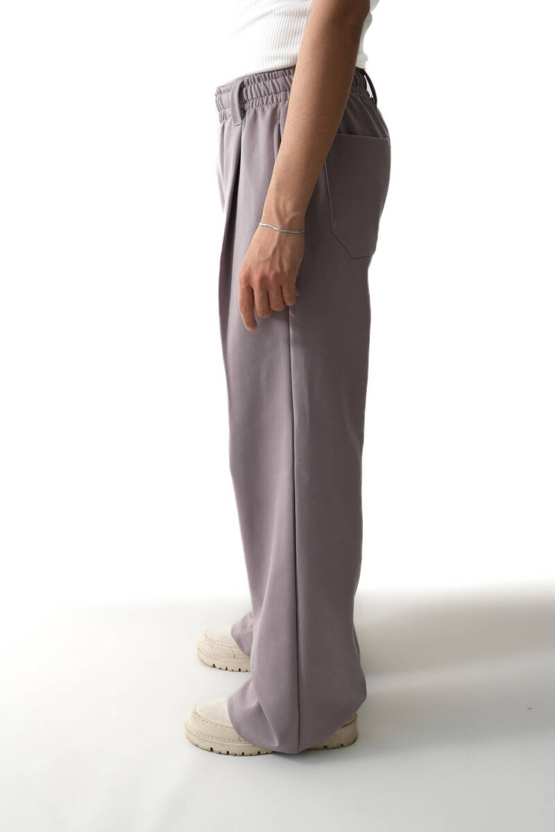 Kül Grisi Pileli Essential Double Face Pantolon - 4