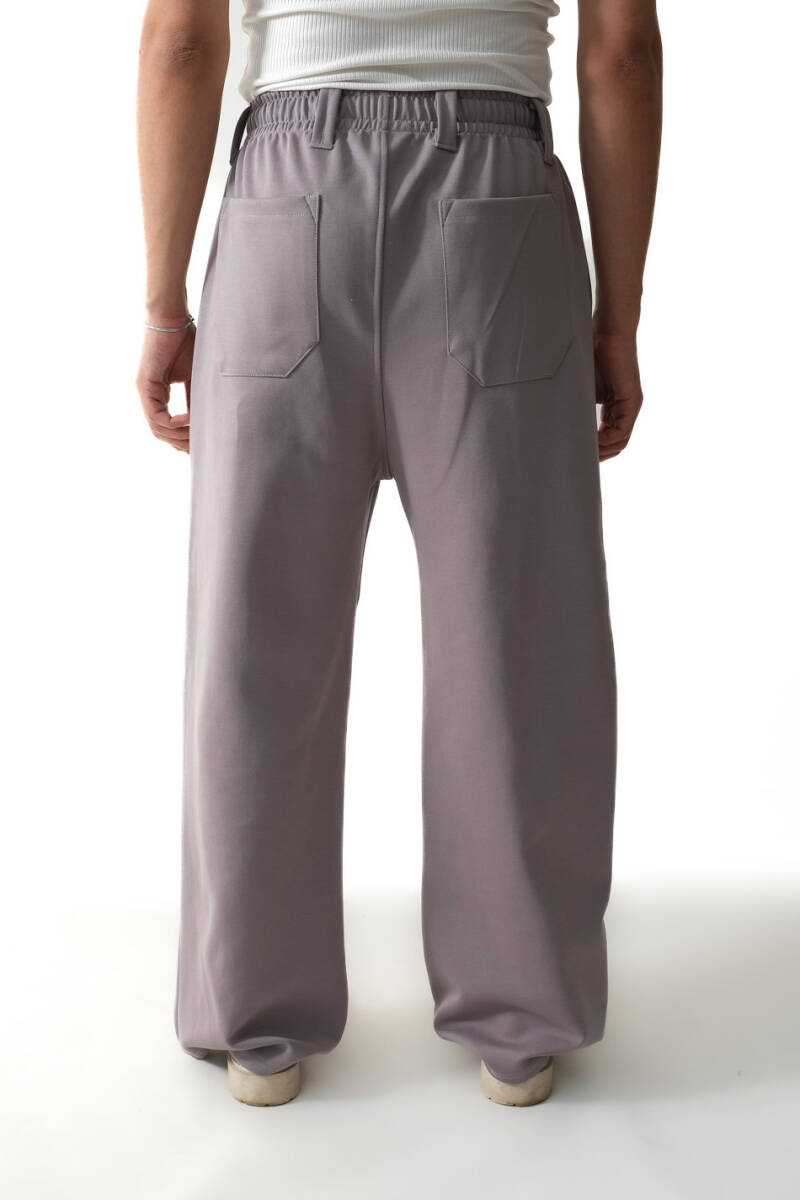 Kül Grisi Pileli Essential Double Face Pantolon - 5