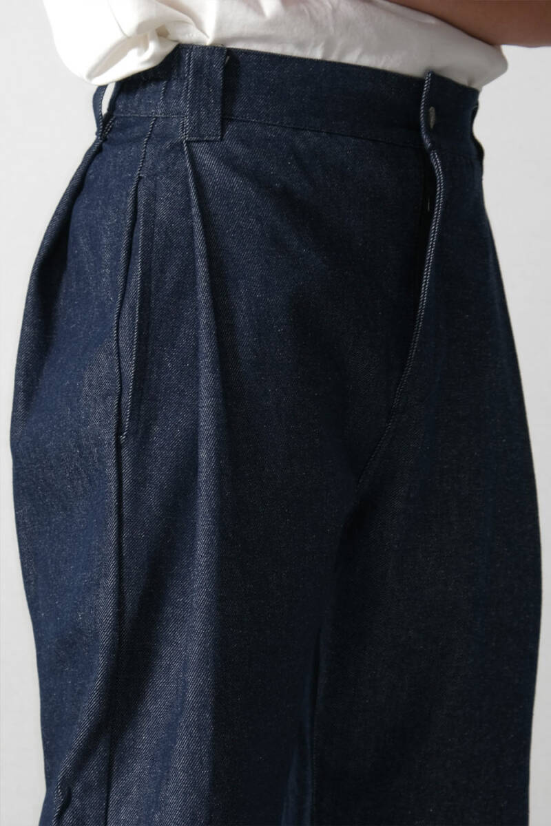 Çift Pileli Baggy Denim Pantolon - 7