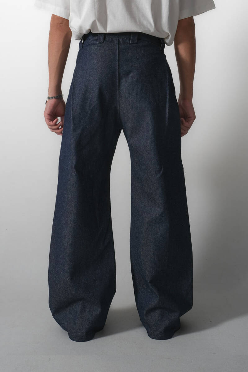 Çift Pileli Baggy Denim Pantolon - 3