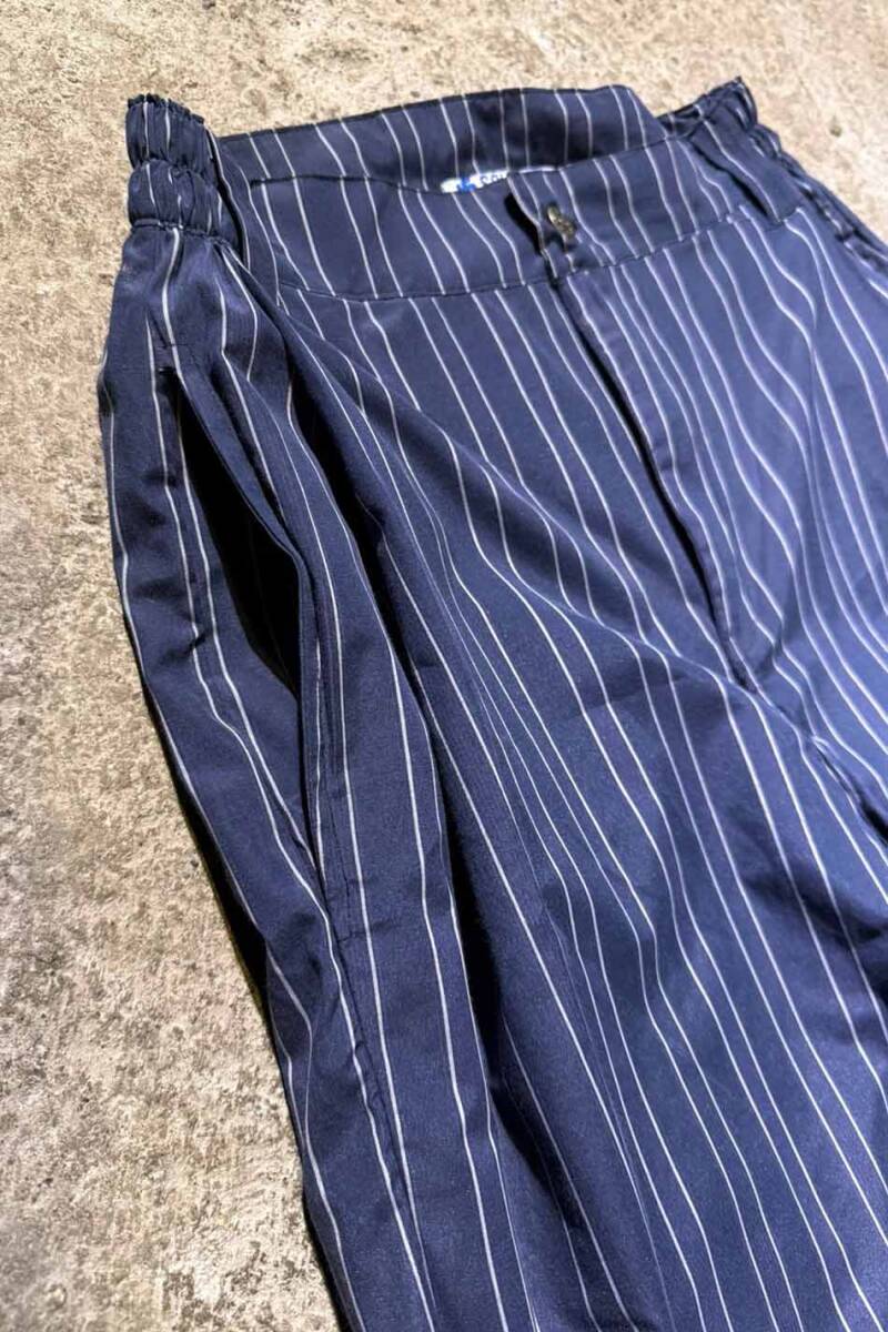 Lacivert Çizgili Çift Pileli Baggy Pantolon - 6