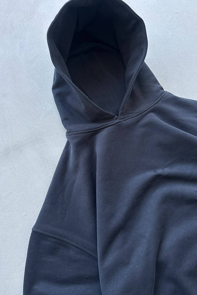 Lacivert Heavyweight (450GSM) Oversize Boxy Fit Hoodie - 3