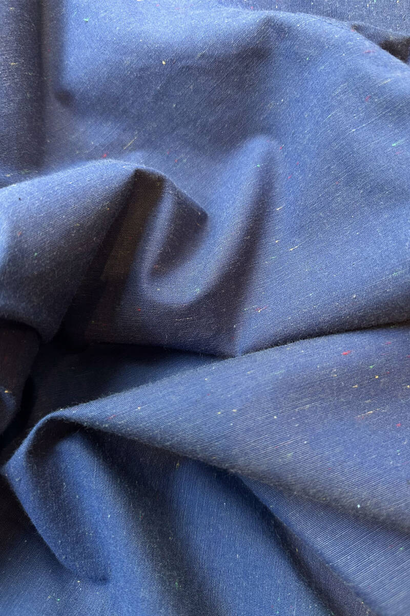 Lacivert Nep Yarım Kol Oversize Gömlek - 3