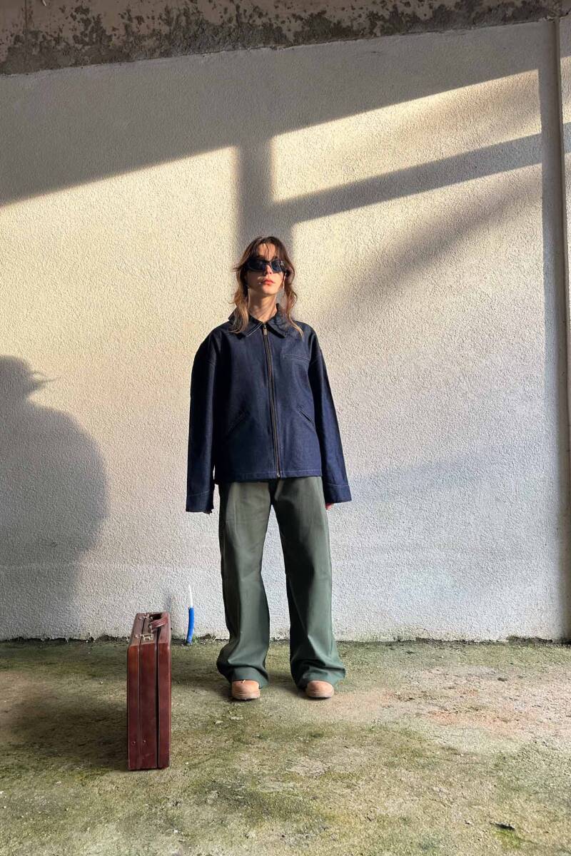 Raw Denim Workwear Boxy Fit Ceket - 7