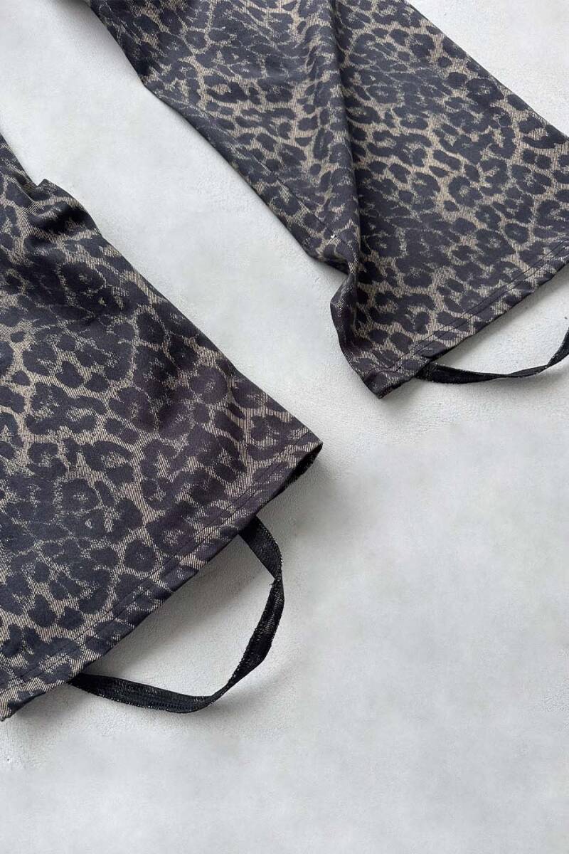 Leopar Desenli Fenna V1 Gabardin Pantolon - 3