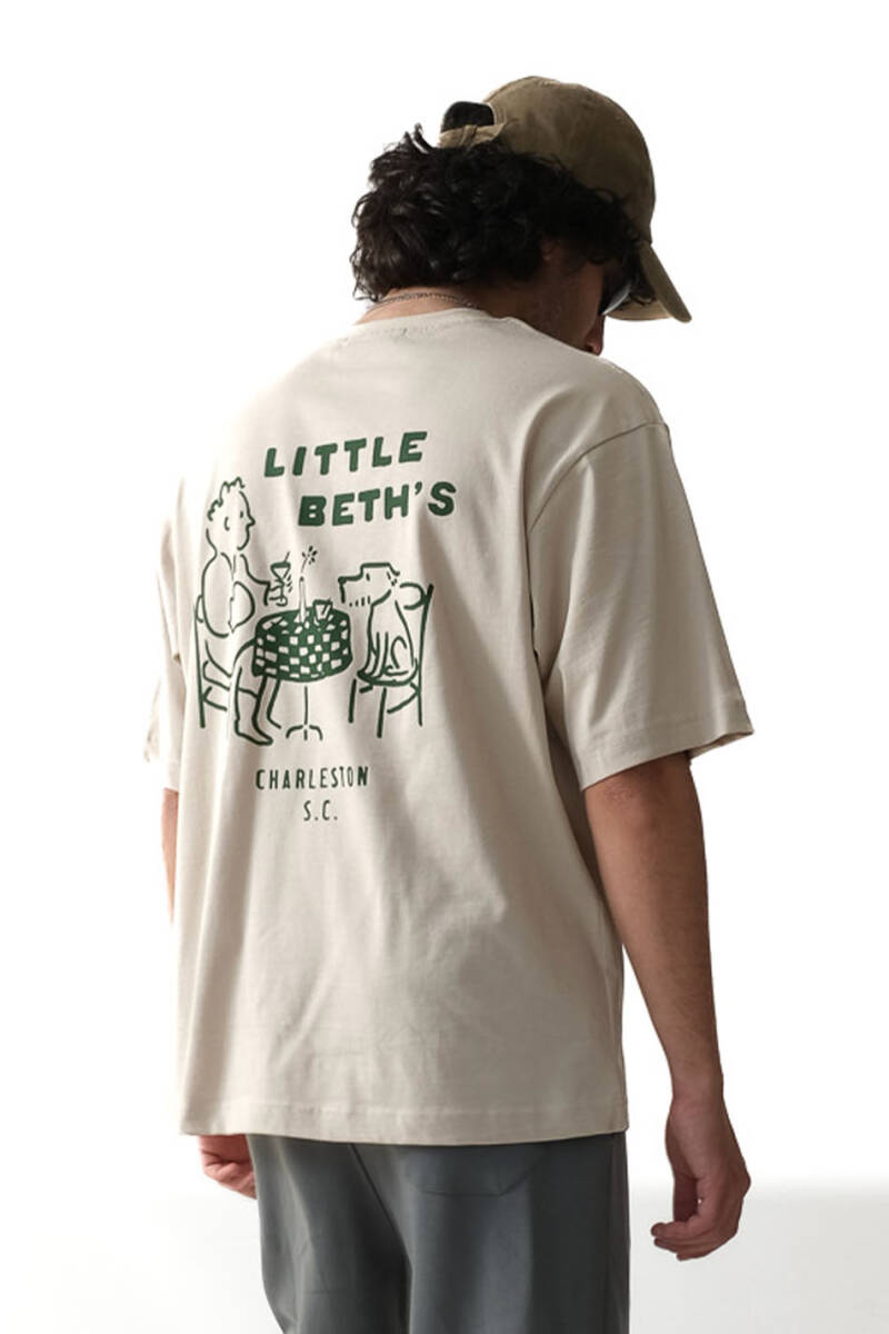 Little Beth's Bej Oversize Tişört - 1