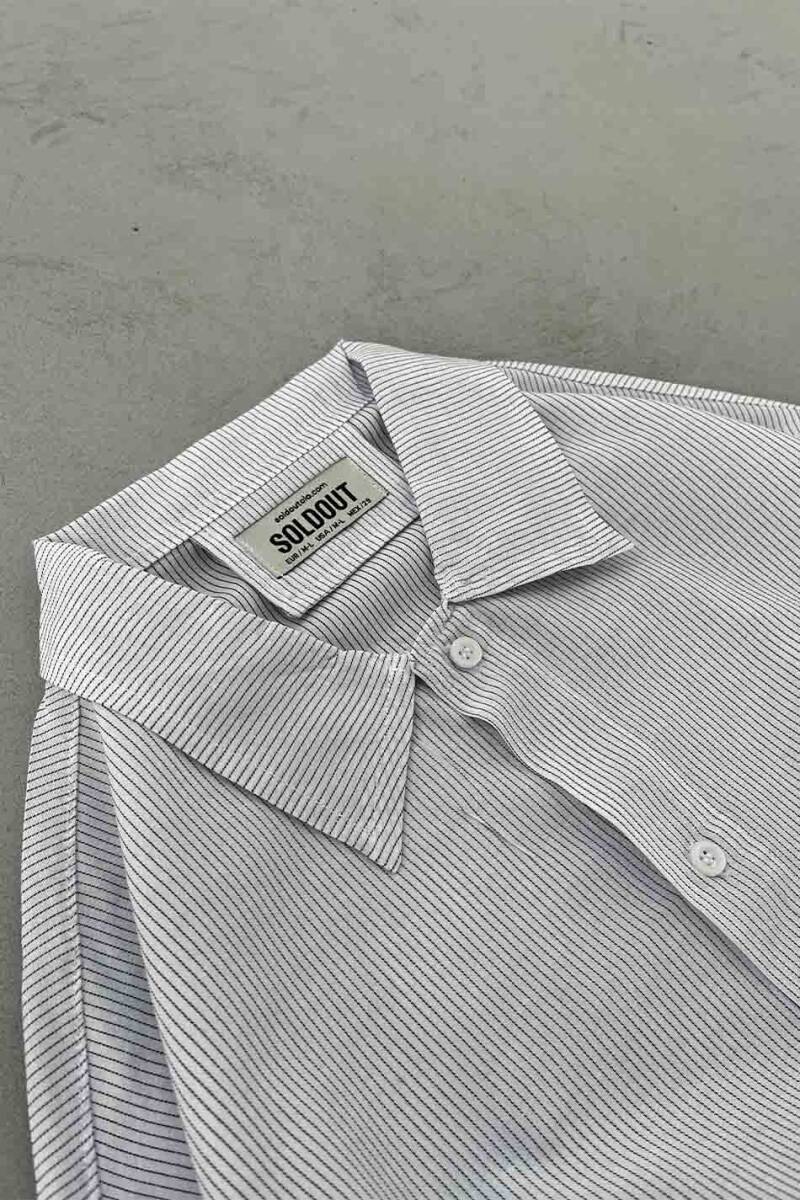 Saint Louis İnce Siyah Çizgili Oversize Gömlek - 5