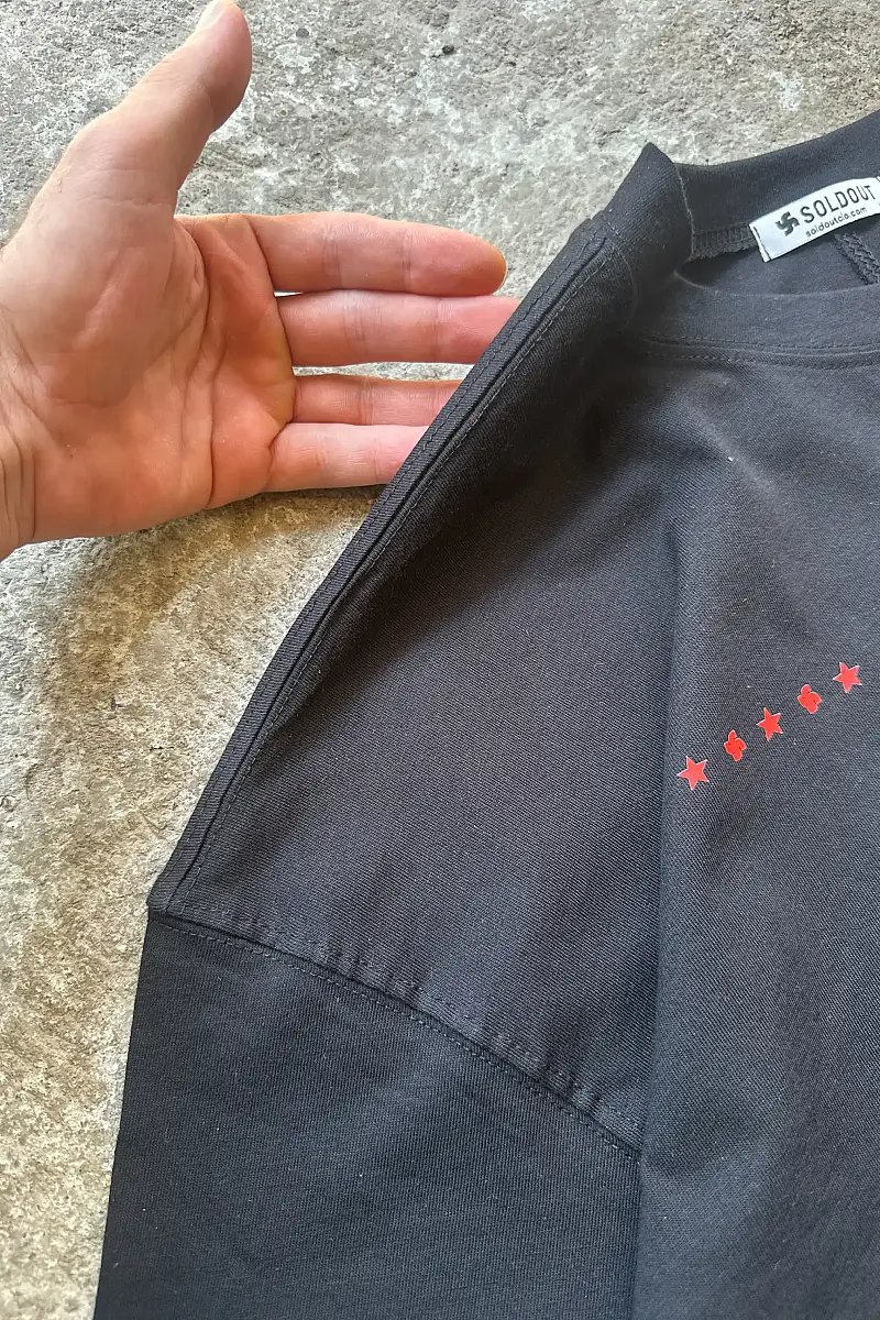 London Club Siyah Ortadan Dikişli Oversize Baskılı Tişört - SOLDOUT (1)