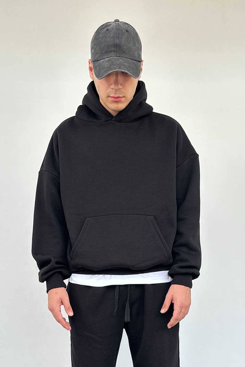 Need Peace Siyah Oversize Boxy Fit Hoodie - 3