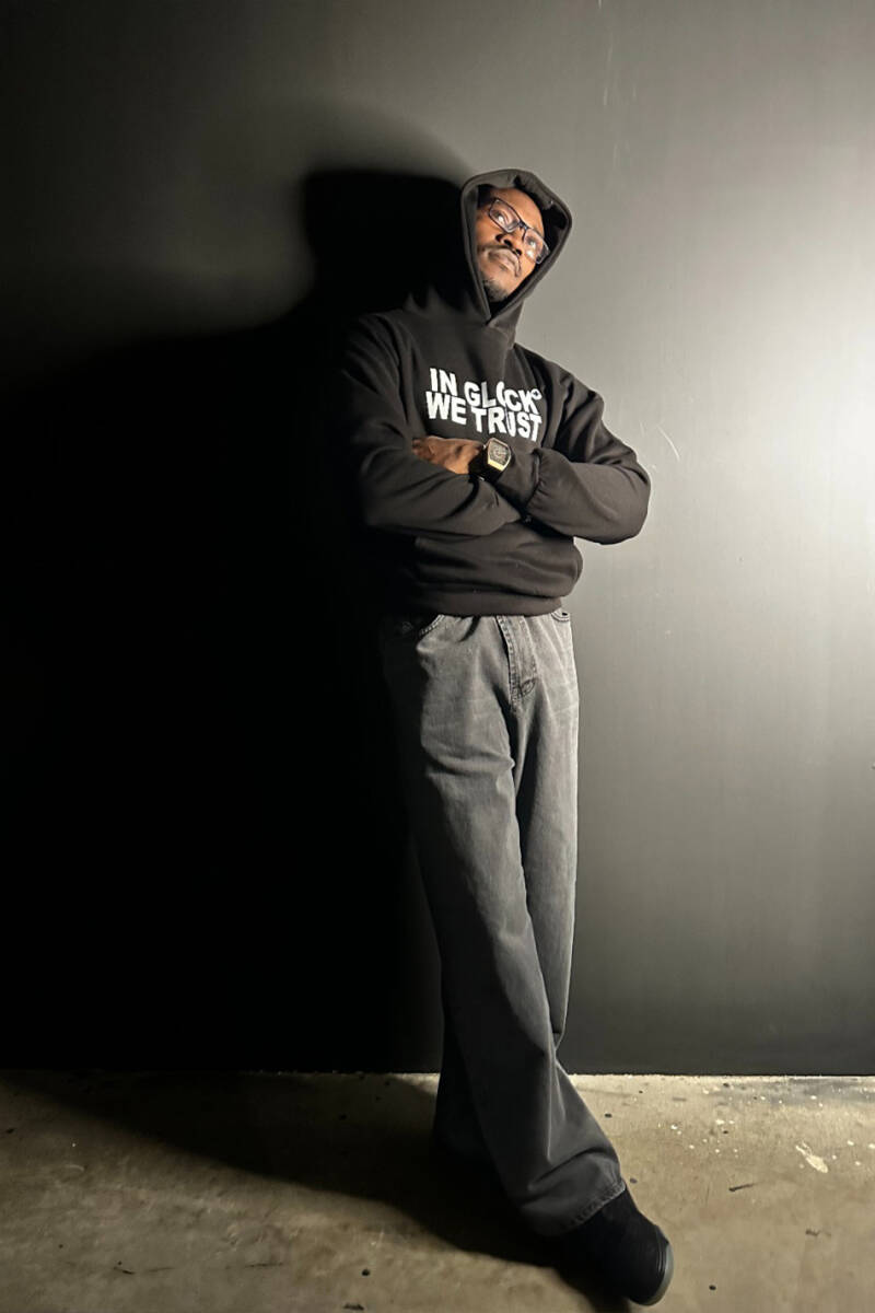 In Glock We Trust Sİyah Oversize Boxy Fit Hoodie - 6