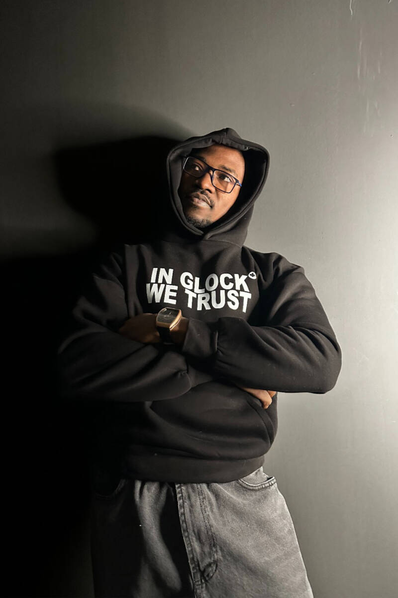 In Glock We Trust Sİyah Oversize Boxy Fit Hoodie - 3
