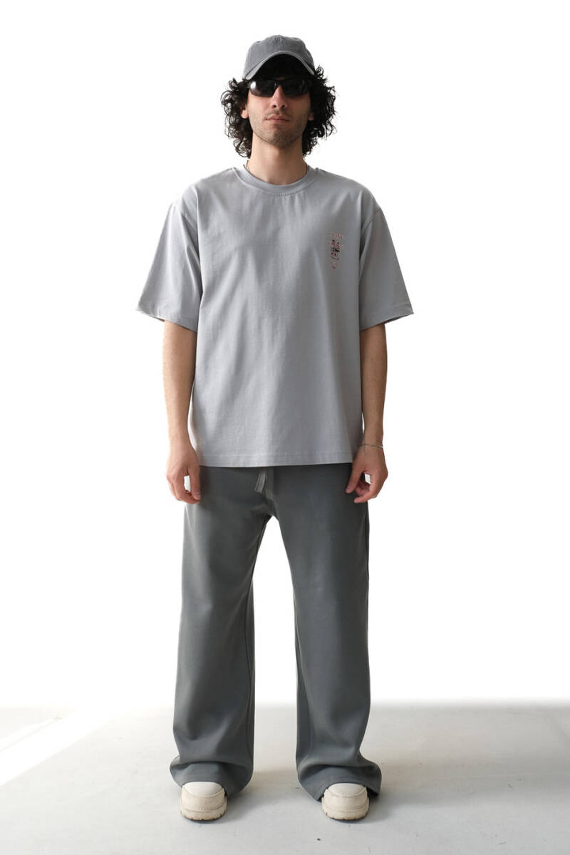 Make Coffee Gri Oversize Tişört - 2