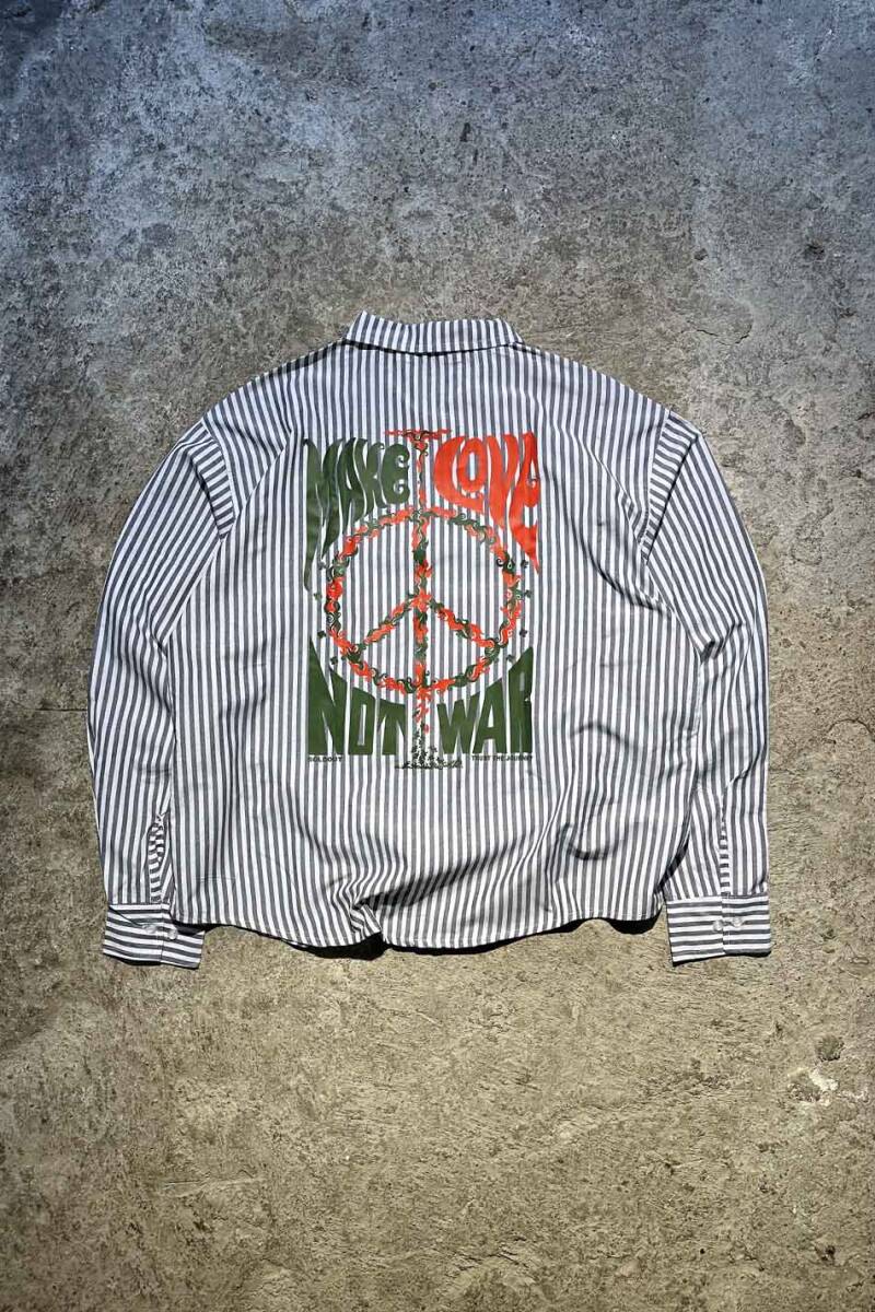 Make Love Antrasit Çizgili Oversize Gömlek - SOLDOUT